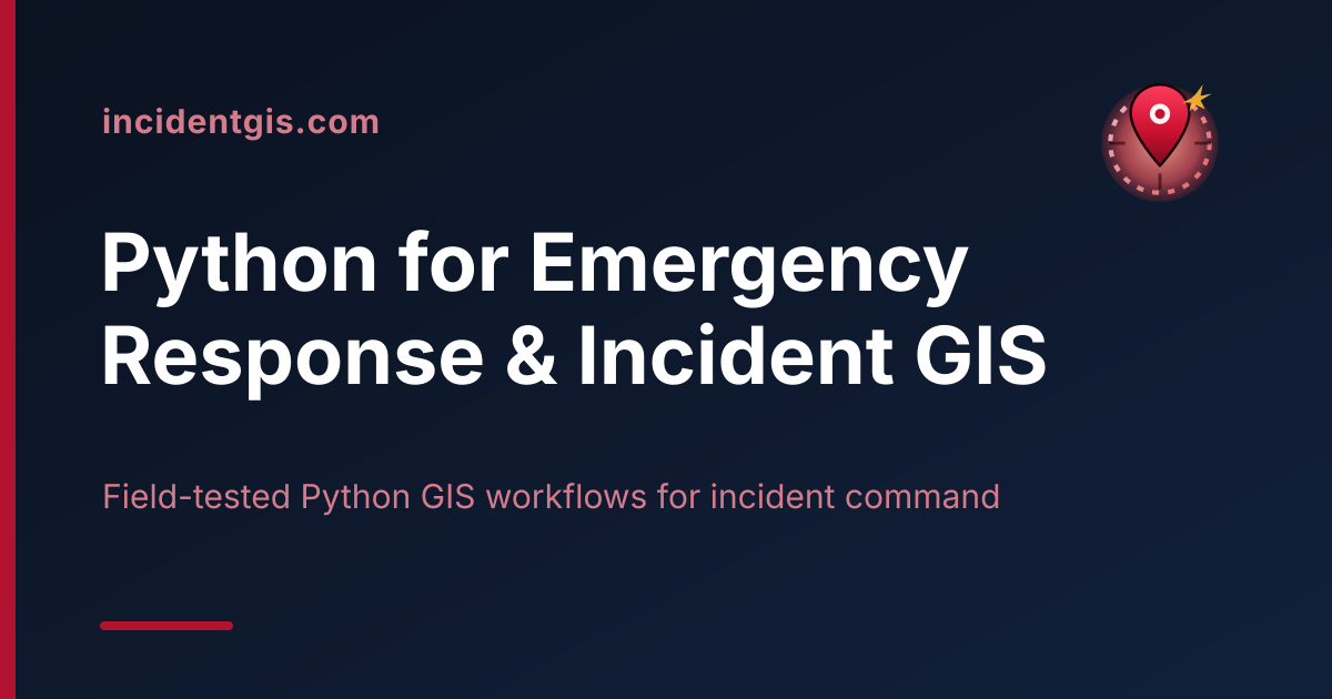Incident GIS — Python patterns for emergency response and incident GIS workflows